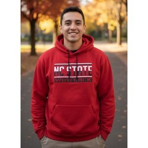 Colosseum NC State Wolfpack Hoodie Men's XL Red Fleece Lined‎ Athletic Pullover